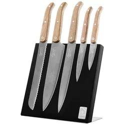 купить Набор ножей Laguiole Innovation Line 5 Kitchen Knives Oak Wood cu suport magnetic в Кишинёве 