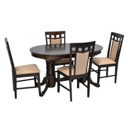 купить Комплект стол и стулья Evelin di Costacurta стол HV-31N Chocolate + 4 стула Deepa R Chocolate/NV-3WP в Кишинёве 