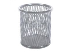Pahar pentru pixuri metalica (CILINDRIC/ARGINTIU/9*9.8CM)