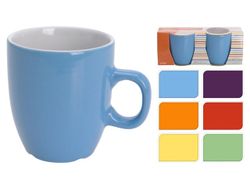 Set cani 150ml 2buc din ceramica, diverse culori, in cutie cadou