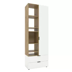 cumpără Dulap Nex Home A001L cu usi batante, 800x420x2300mm, White Snow/Oak Artisan în Chișinău 