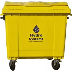купить Урна для мусора Hydro S Tomberon din plastic cu roti si capac, 1100 L, galben 8001204 в Кишинёве 