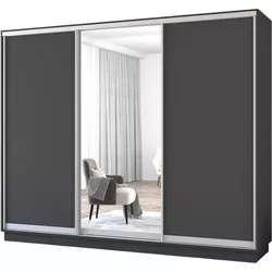 купить Шкаф Mobildor-Lux Раздвижные двери Fox из зеркала и ДСП (300x60x210H см) Антрацит в Кишинёве 