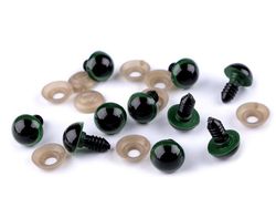 Ochi pentru jucării cu dispozitiv de siguranță, Ø14 mm / verde