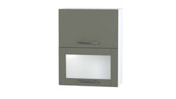 Horizontal kitchen upper cabinet wit one glass door, 600 mm