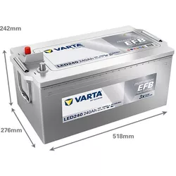 купить Автомобильный аккумулятор Varta 240AH 1200A(EN) клемы 3 (518x276x242) TE 088 EFB (Prof DP) (932240120K312) в Кишинёве 