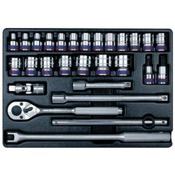 купить Набор ручных инструментов King Tony 9-4328MR набор 1/2" головок 6 гран. 8-32мм принадл. 28 пр. в Кишинёве 