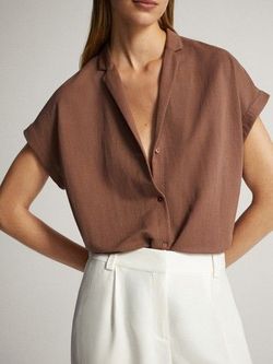 Блуза Massimo Dutti Коричневый 6868/887/700