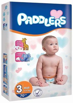 Подгузники Paddlers Jumbo №3 Midi 4-9kg 70