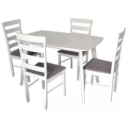 купить Мебель для кухни Evelin di Costacurta стол Cooper White + 4 стула Gloria White/Grey в Кишинёве 