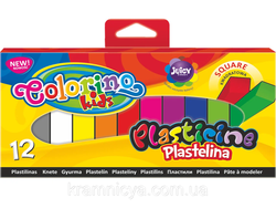 Plastilină patrat 12 culori Colorino