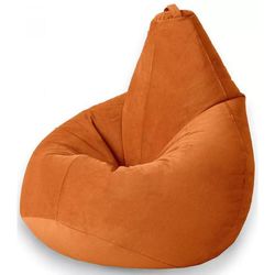 cumpără Fotoliu BeanBag BeanBag BM5843, Кресло Груша из велюра Standart, с двойным чехлом, XL, Оранжевый în Chișinău 