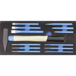 cumpără Set de unelte de mână Hoegert HT7G151 кернеры, выколотки и молоток 13 предм. în Chișinău 