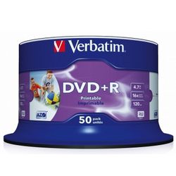 Printable  50*Cake DVD+R Verbatim, 4.7GB, 16x, full no id