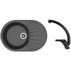 купить Мойка кухонная со смесителем Dr.Gans Berta 760 + SanDonna F 1069 negru в Кишинёве 