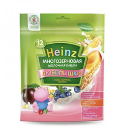 Многозерновая кашка Heinz фруктово - молочная слива, абрикос, черника (12+ мес) 200г