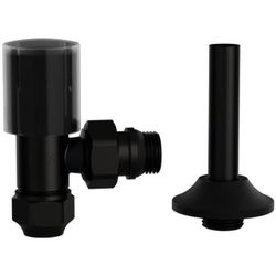 купить Запорная арматура ASG Plast Robinet coltar radiator cu teava racordare 16x1/2 tur Negru (50101) в Кишинёве 