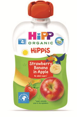 Hipp Фруктовый сюрприз из яблок, бананов и клубника, 4+ мес, 100 г
