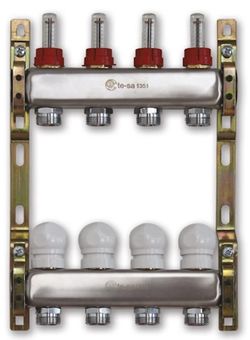 купить Аксессуар для систем отопления Innofloor Set Distribuitor inox INNOFLOW 1" 7C cu debitmetre INFLW-07 в Кишинёве 