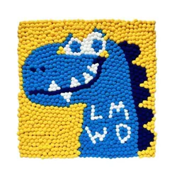 cumpără Set de creație New World B56 Tablou cu pompoane 30x30cm Dino albastru în Chișinău 