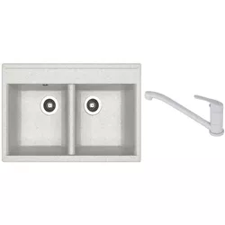 cumpără Chiuvetă bucătărie cu bateria Dr.Gans Astra 780 + SanDonna F 1066 gri în Chișinău 