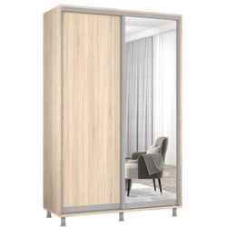 cumpără Dulap Mobildor-Lux Aron cu uși glisante din oglindă și PAL (180x60x210H cm) Sonoma în Chișinău 