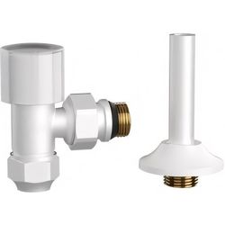 купить Запорная арматура ASG Plast Robinet coltar radiator cu teava racordare 16x1/2 retur Alb (50106) в Кишинёве 