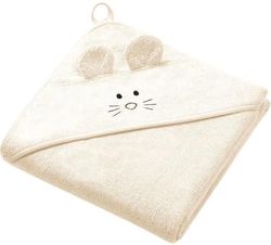 купить Аксессуар для купания BabyOno 1553/07 Prosop din bambus de baie cu gluga crema 100x100 в Кишинёве 