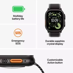 купить Смарт часы Apple Watch Ultra 3 GPS + Cellular 49mm Black Titanium Case with Black Alpine Loop - Large MF0X4QI/A в Кишинёве 