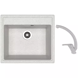 cumpără Chiuvetă bucătărie cu bateria Dr.Gans Nika 570 + SanDonna F 1069 gri în Chișinău 