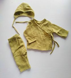 Set din muslin Pampy cu camasa (0-3 luni) Green