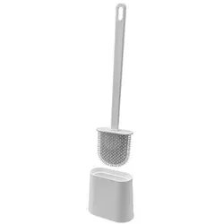 cumpără Perie WC Бытпласт 57619 Econova Slim 11.5x5.8x35.7cm, gri deschis în Chișinău 