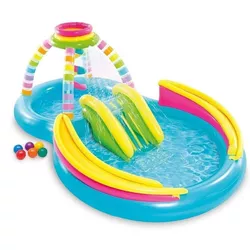 cumpără Piscină gonflabilă Intex 56137 Centru gonflabil Toboganul curcubeu 295x191x109cm în Chișinău 