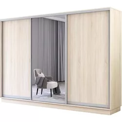cumpără Dulap Mobildor-Lux Fox uși glisante din oglindă și PAL (290x60x240H cm) Sonoma în Chișinău 