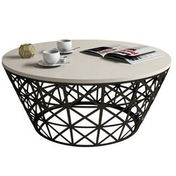 купить Журнальный столик Trendy Stil Metal Ferforje, Crem 90x38x90cm в Кишинёве 