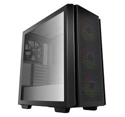 Case ATX Deepcool CG560, w/o PSU, 4x120mm (3xARGB fans), Mesh Front, Tempered Glass, 2xUSB3.0, Black