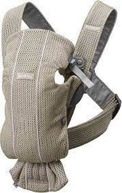 Marsupiu anatomic BabyBjorn Mini Greige 3D Mesh