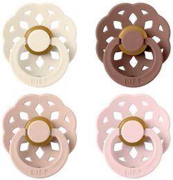 купить Пустышка BIBS 110459 Set 4 Colour Latex, tetina rotunda, 0 luni + Ivory/Blush/Woodchuck/Blossom-1104 в Кишинёве 
