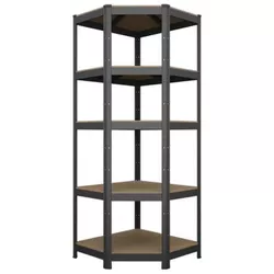 cumpără Raft de depozitare Nex Home Raft metalic colț Budget 1800x700x400x425mm, 5 nivele MDF, Antracit în Chișinău 