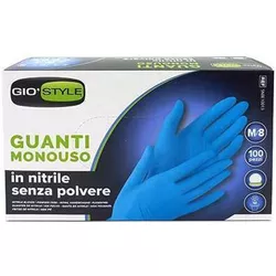 купить Аксессуар для дома GioStyle 51557 Перчатки нитриловые Gloves синие разм.M, 100шт в Кишинёве 