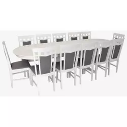 купить Комплект стол и стулья Evelin di Costacurta стол HV-33V White + 12 стульев Deppa R White/NV-10WP Grey в Кишинёве 