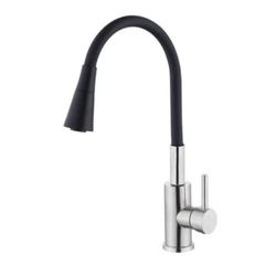 купить Смеситель кухонный Hydro S Aquafix 821, din inox pipă flexibilă, neagră (0400366) в Кишинёве 