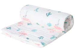 купить Комплект подушек и одеял Akuku A0686 Flamingos, paturica din muselina 110x105cm в Кишинёве 