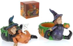 Подсвечник Halloween Ведьма 10Х9.5сm