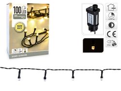 Огни новогодние "Алмаз" 100LED тепл-бел, 10m, таймер, регул