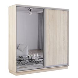 cumpără Dulap Mobildor-Lux Fox uși glisante din oglindă și PAL (210x60x210H cm) Sonoma în Chișinău 