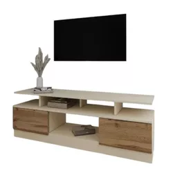 cumpără Comodă TV Smartex (16518) Т9 140cm TV Ivory+Stejar Inchis în Chișinău 