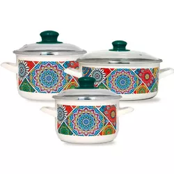 cumpără Set veselă Promstore 51772 Set cratite emailate Sultana 3buc (2l, 3.5l, 5l) în Chișinău 