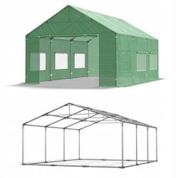 Садовая теплица PRO EXTRA 6x4x3.15 м, площадь 24 кв.м, армированная пленка, 2 двери, зеленый цвет