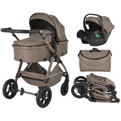 cumpără Сărucior pentru copii Moni Lara Beige, 3in1 transformabil în Chișinău 